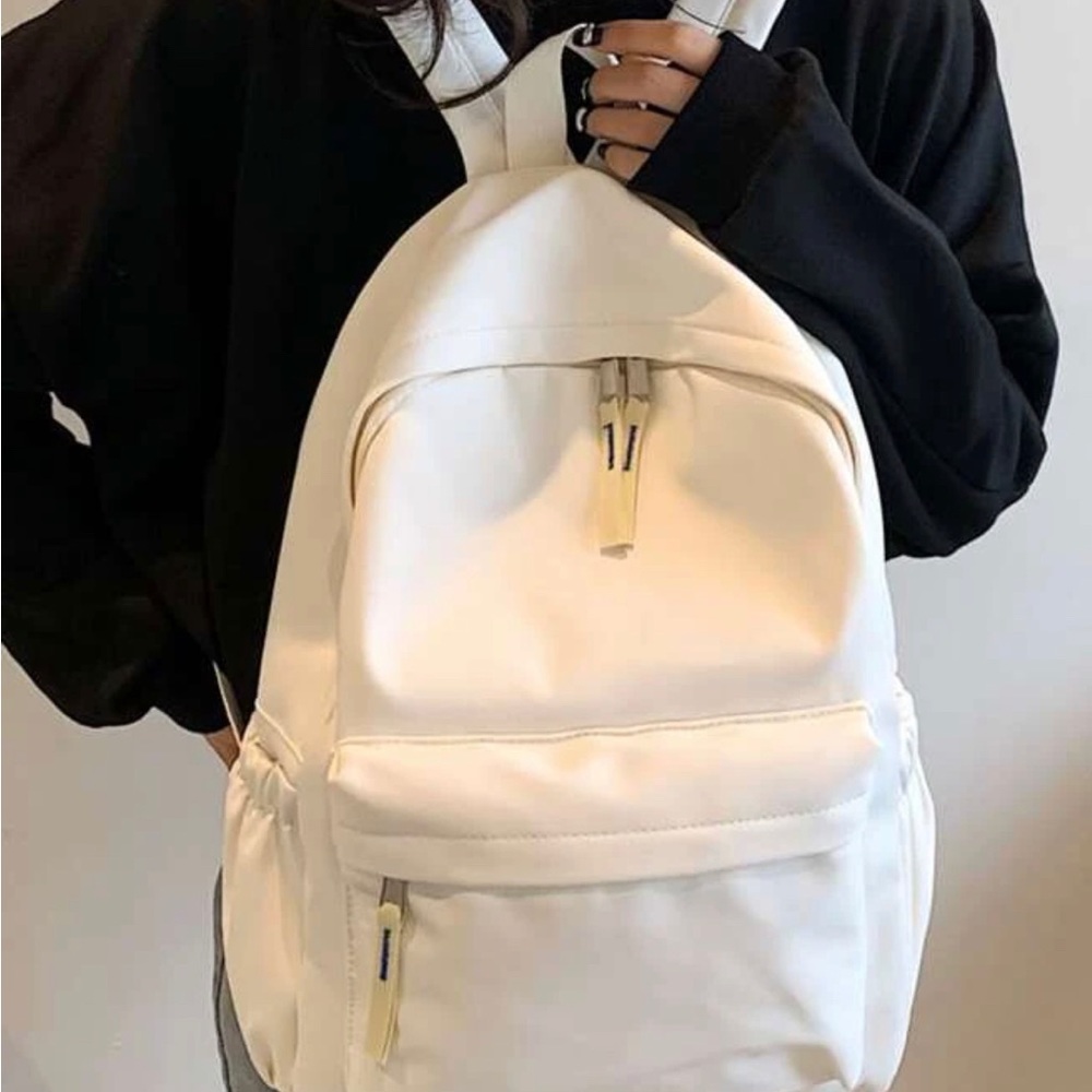 White Backpack With Side Pockets - image 6